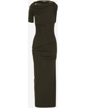 Jacquemus Draped Long Dress - Green