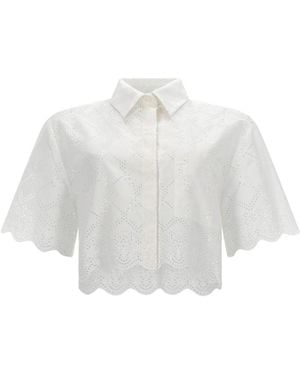 MSGM Regular Embroidered Shirt - White
