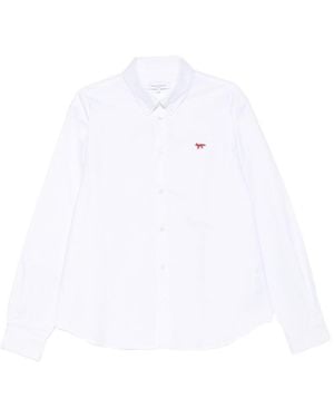 Maison Kitsuné Profiel Fox Katoenen Overhemd - Wit