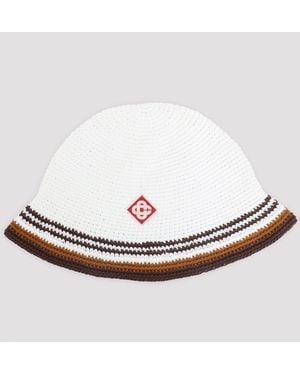 CASABLANCA Crocheted Cotton Bucket Hat - White