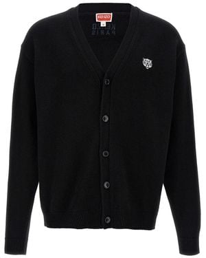 KENZO Happy Flower Wool Cardigan - Black