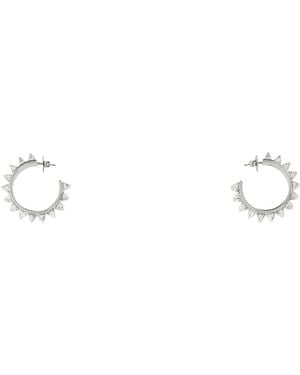 AMINA MUADDI Embellished Metal Big Karma Earrings - White
