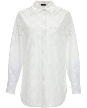 Kiton Camicia Cotone Traforato - Wit