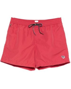 Paul Smith Zebra Logo Swim Shorts - Red