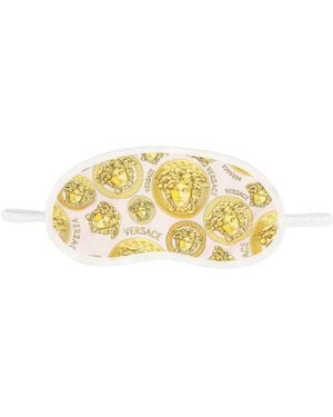 Versace Logo Print Eye Mask - Yellow