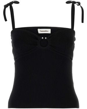 Nanushka Stretch Viscose Blend Savera Top - Black