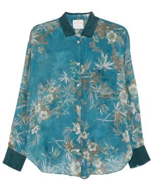 forte_forte Overhemd Met Print Van Katoen En Zijde - Blauw