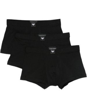 Emporio Armani Logo-Label Boxers (Pack Of Three) - Black