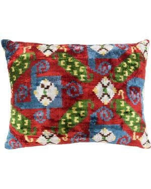 LES OTTOMANS Silk Velvet Cushion (Single Sided) - Red