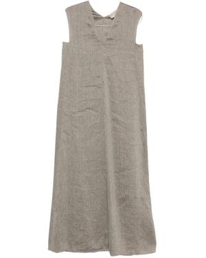 Cortana Aria Langes Leinenkleid - Grau
