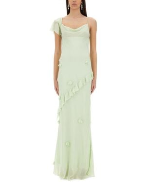 self portrait green one shoulder dress Self-Portrait Green One Shoulder Mini Dress main image 1