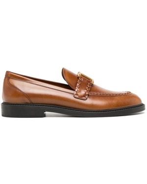 Chloé Chloe Marcie Leather Loafers - Brown