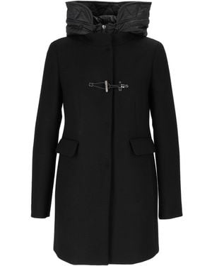 Fay Toggle Coat Db Front Nylon - Schwarz