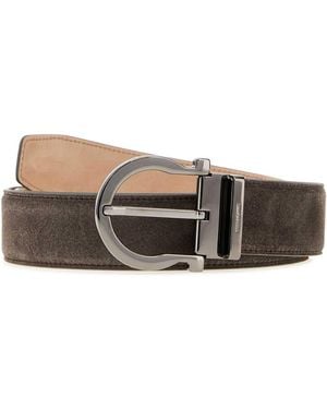 Ferragamo Solid Buckle Belt - Brown
