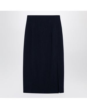 Margaux Lonnberg Wool Blend Marlo Skirt - Blue