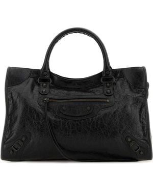 Balenciaga Leather Medium Le City Handbag - Black