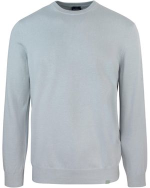 Paul & Shark Maglia Grigia Con Patch Logo Cucito - Blue