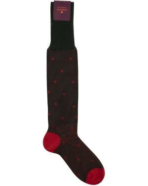 Gallo Polka Dot Cotton Long Socks - Multicolour