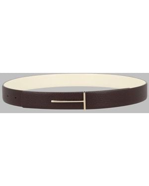 Tom Ford Leather Belt - Grey