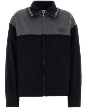 Miu Miu Two-Tone Velour Jacket - Black