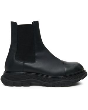 McQueen Alexander MC Queen Leder Chelsea Stiefel - Schwarz