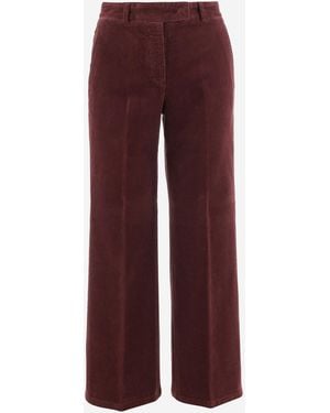 QL2 Donna Wide Leg Corduroy Trousers - Red