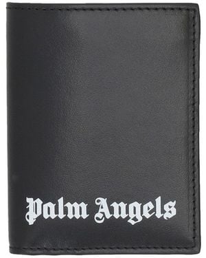 Palm Angels Klassieke Tweevoudige Portemonnee Met Logo - Zwart