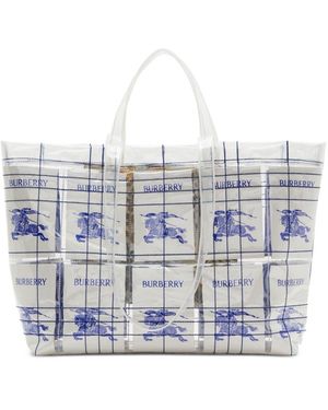 Burberry Ekd Logo Tote Bag - White