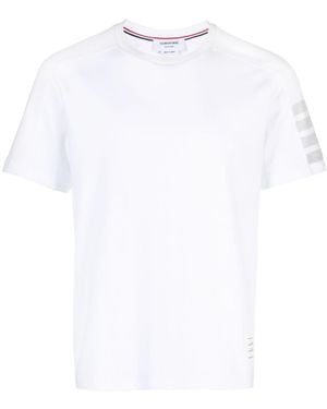 Thom Browne Short Sleeve Tee W/ 4 Bar Stripe - White
