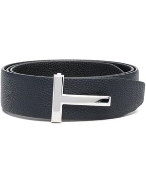 Tom Ford T Icon Lederen Omkeerbare Riem - Zwart