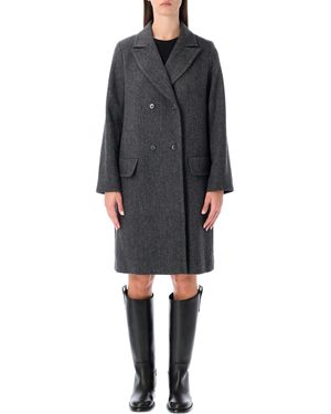 A.P.C. Ginny Wool Double-Breasted Coat - Black