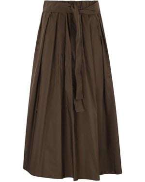 Weekend by Maxmara Zarda Wide Taffeta Skirt - Brown