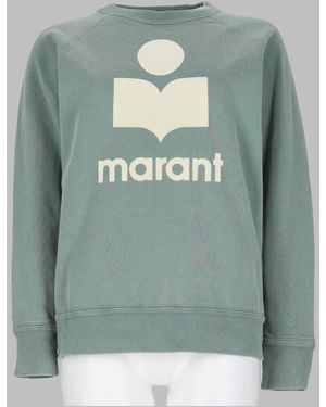Isabel Marant Millyny Relaxed Fit Graphic Logo Sweatshirt - Green
