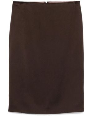 Tom Ford Silk Pencil Skirt - Brown