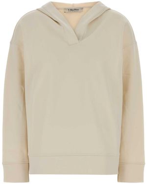 Max Mara Max Mara S Ivory Cotton Blend Buona Sweatshirt - Natural