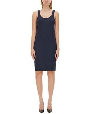 Helmut Lang Scoop Neck Knee Length Dress - Blue