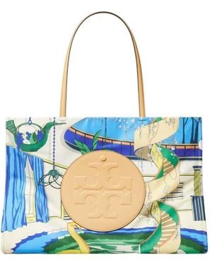 Tory Burch Ella Printed Shopping Bag - Blue