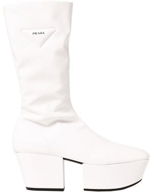 Prada PLATAPATIGA Tire de botas - Blanco