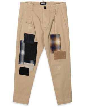 DSquared² Pants With Patches - Natural