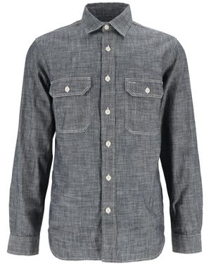 Tela Genova Emilio Raw Chambray Shirt - Grey