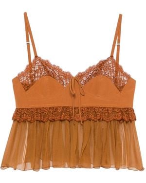 Chloé Spaghettiträger-Top Mit Spitze - Braun