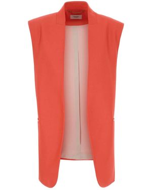 Agnona Open Front Vest - Red
