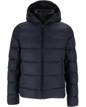 Fay Db Front Piuma Cappuccio - Blauw