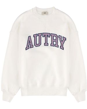 Autry Varsity Logo Crewneck Sweatshirt - White