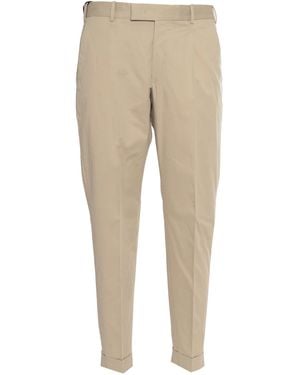 PT01 Trousers Rebel 1 Pleat, Diagonal Pockets, Flap Back Pockets (Including Those With A Flap) - Natural
