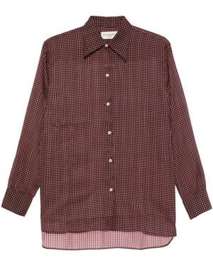 Officine Generale Geometric-Print Shirt - Purple