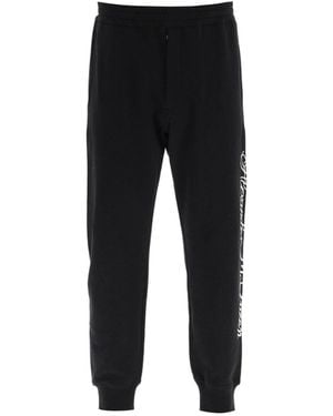 McQueen Logo-Hose aus Baumwolle - Schwarz