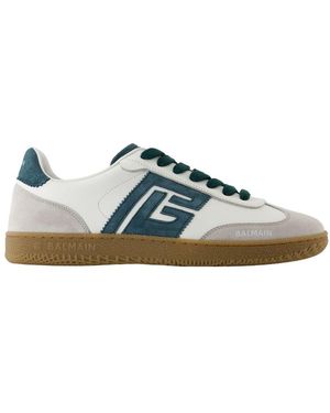 Balmain Swan Sneakers Ledergrün - Blau