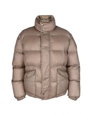 McQueen Quilted Short Jacket With Graffiti Collar - Brown