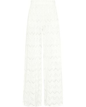 Vilebrequin Damens Durchbrochen gestrickte Palazzo-Hose - Weiß
